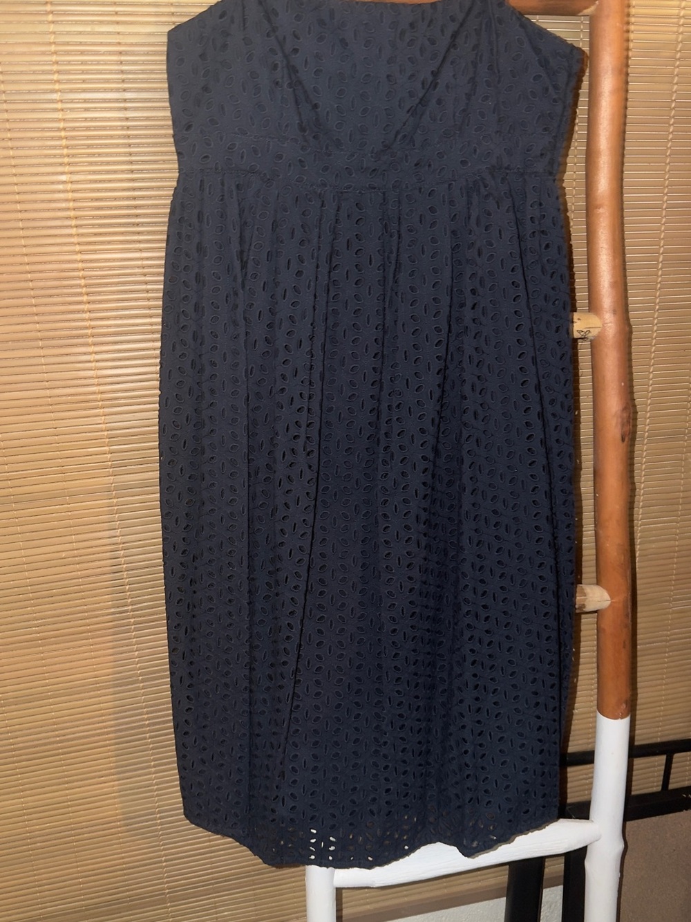 Black Eyelet Sleeveless Dress eyelet embroidery